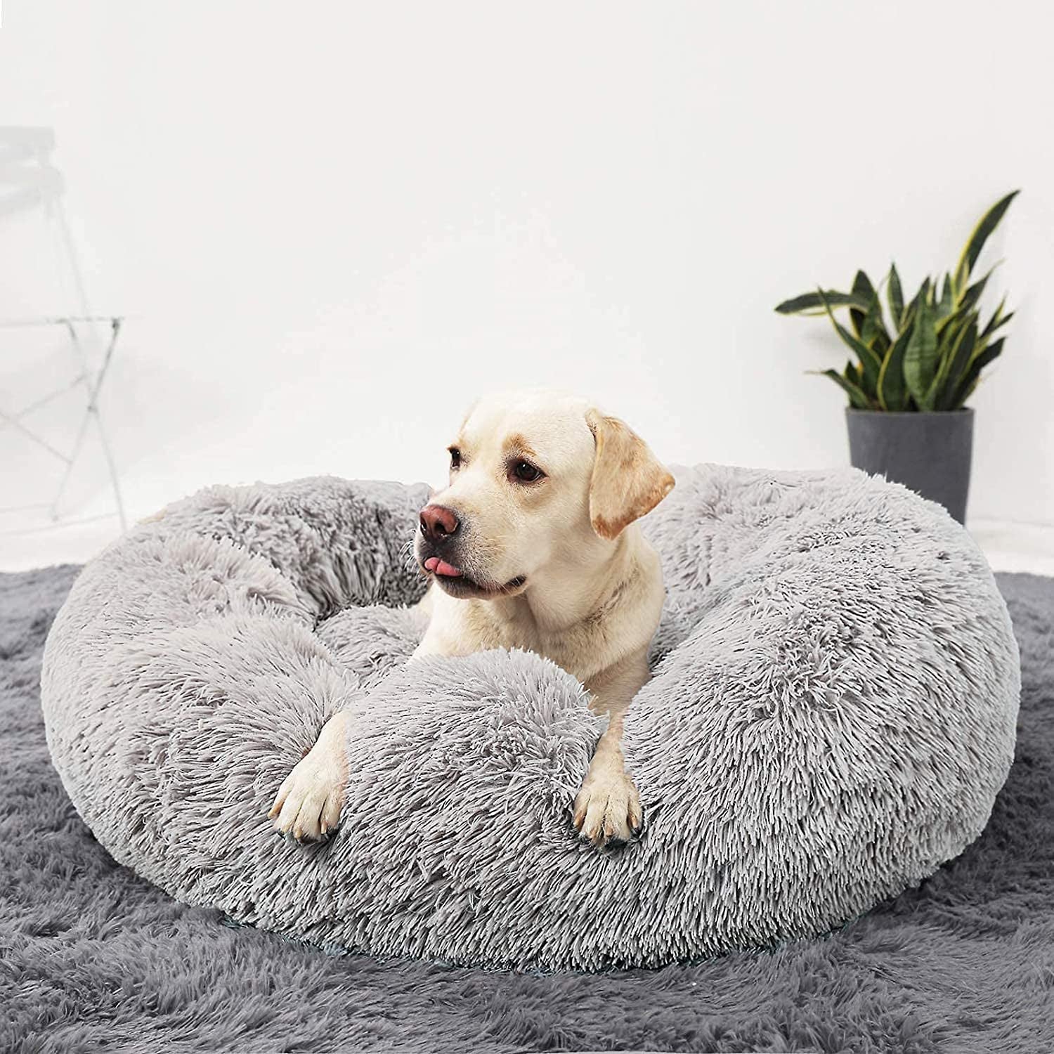 Dog Beds Calming Donut Cuddler, Puppy Dog Beds Large Dogs, Indoor Dog Calming Beds Large,30''