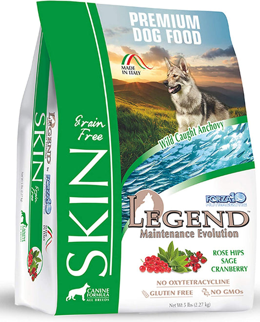 Legend Sensitive Skin Dog Food, Grain Free Dry Dog Food with Curative Herbs, Premium Quality Wild Caught Anchovy Flavor, for Adult Dogs, Pack of 1