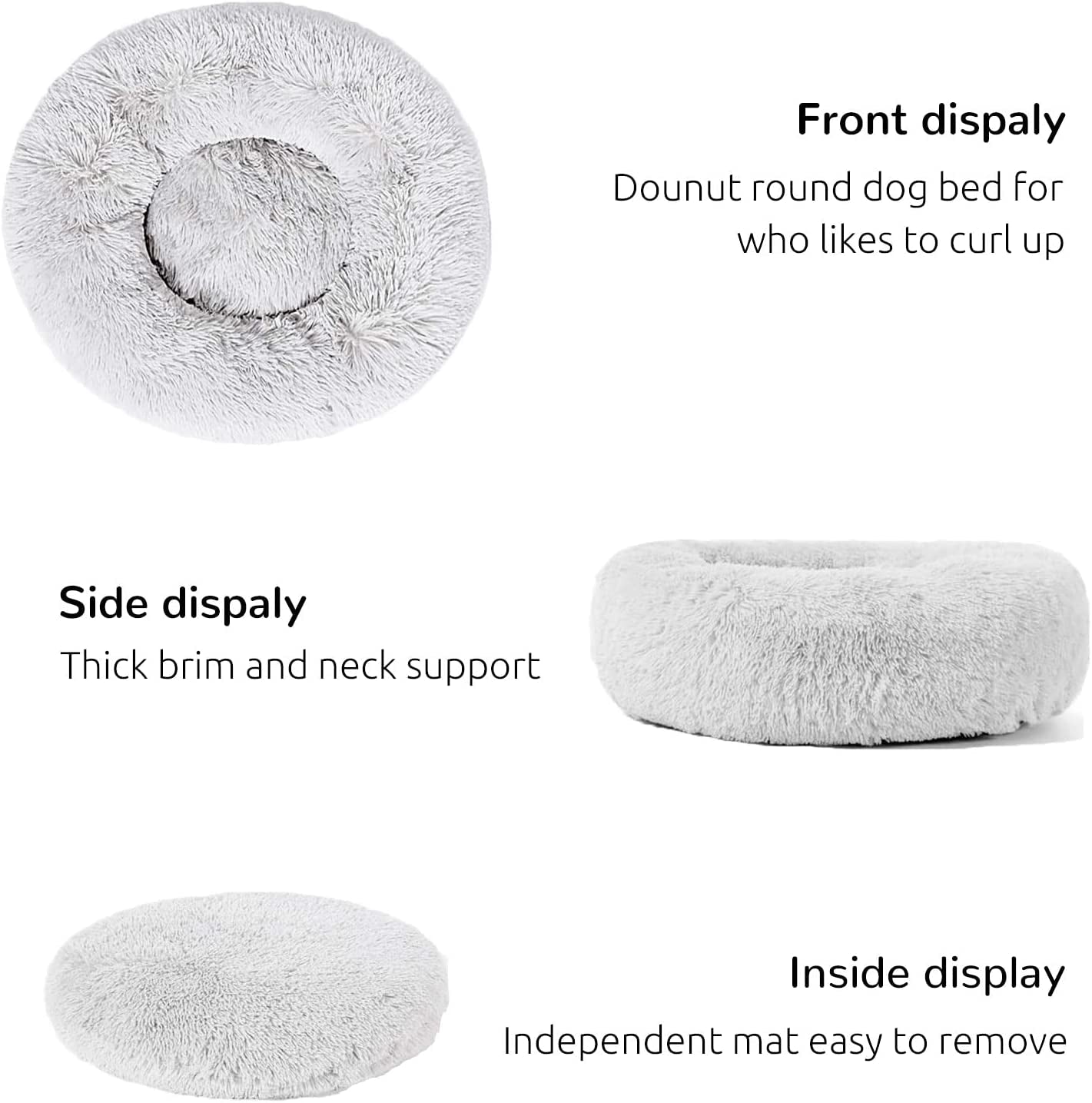 Dog Beds Calming Donut Cuddler, Puppy Dog Beds Large Dogs, Indoor Dog Calming Beds Large,30''