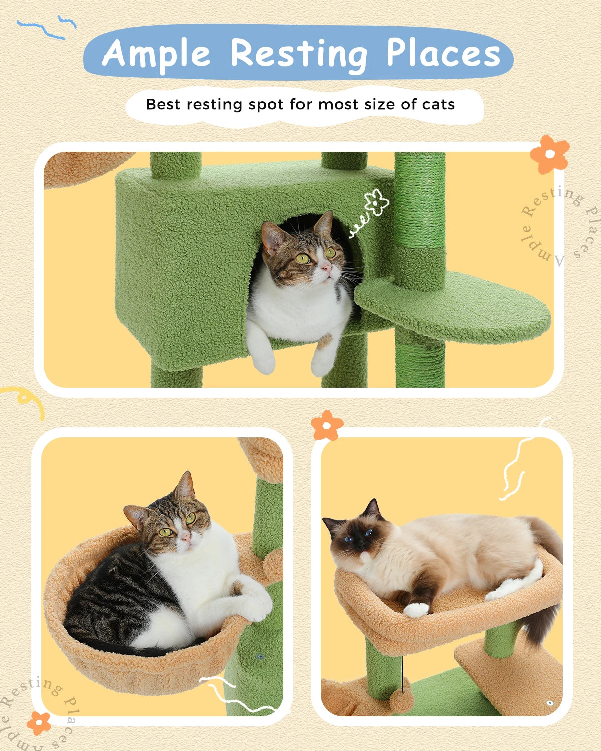 Cat Tree for Large Cats Cat Tower for Indoor Cats with Large Hammock Cat Condo House and Scratching Post Cat Activity Tree