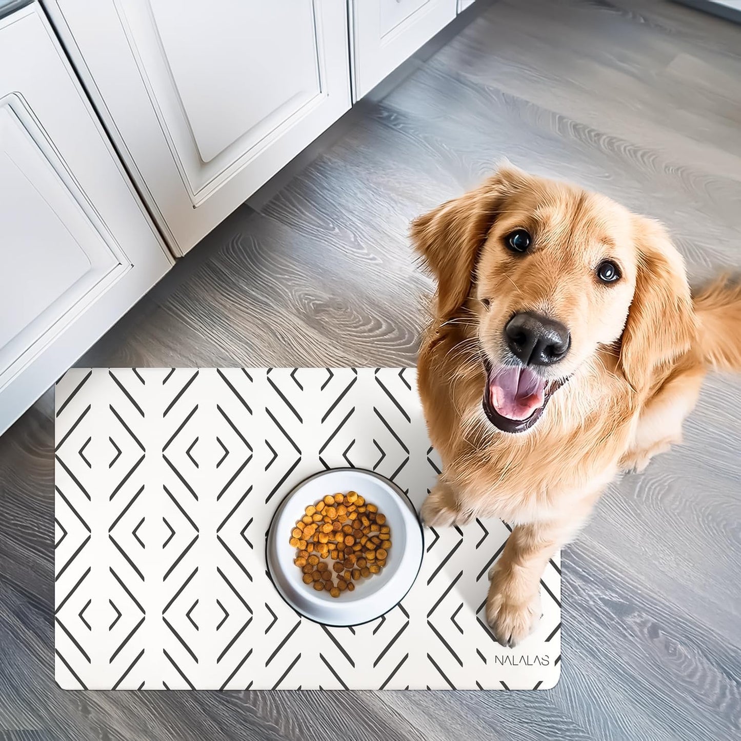 Boho Dog Food Mat & Cat Food Mat - Large Waterproof Pet Food Mat - Dog Mat & Cat Mat for Food & Water Bowls - Large Dog Food Mats for Floors Waterproof - Waterproof Dog Bowl Mat & Cat Bowl Mat