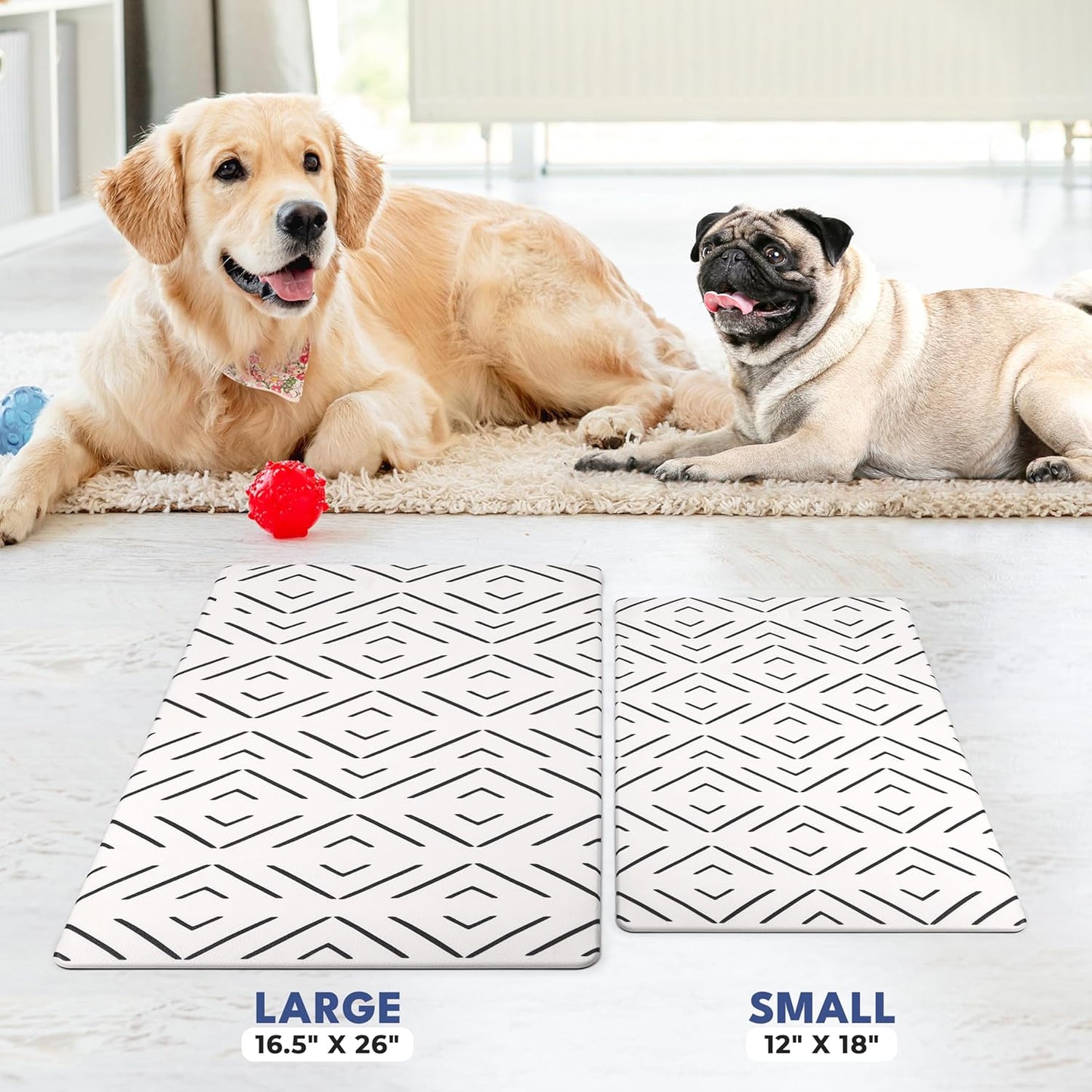 Boho Dog Food Mat & Cat Food Mat - Large Waterproof Pet Food Mat - Dog Mat & Cat Mat for Food & Water Bowls - Large Dog Food Mats for Floors Waterproof - Waterproof Dog Bowl Mat & Cat Bowl Mat